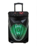 K2-12 سماعة المناسبات والحفلات والرحلات بالبلوتوث ومضخم صوت – راديو – منفذ للفلاشة aux – كارت ميموري – تسجيل – ميكرفون لاسلكي وريموت للتحكم – متنقله بعجلات للجر – اضاءة ليد – سماعة 12 بوصة قابلة للشحن