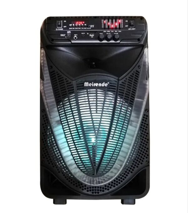 ⁦K2-12 سماعة المناسبات والحفلات والرحلات بالبلوتوث ومضخم صوت – راديو – منفذ للفلاشة aux – كارت ميموري – تسجيل – ميكرفون لاسلكي وريموت للتحكم – متنقله بعجلات للجر – اضاءة ليد – سماعة 12 بوصة قابلة للشحن⁩ - الصورة ⁦4⁩