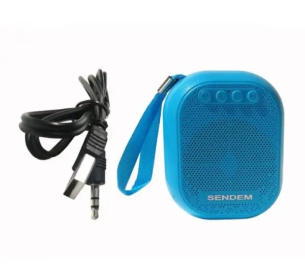 ⁦سماعة Sendem مكبرة للصوت بلوتوث – USB – راديو Fm – شكل كلاسيكي متواقفة مع جميع الاجهزة لون أزرق⁩ - الصورة ⁦2⁩