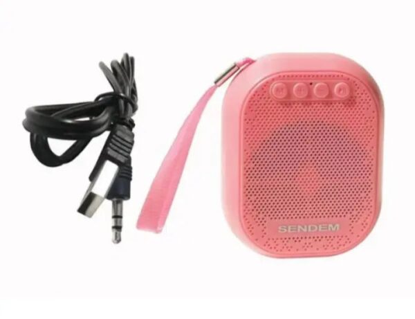⁦سماعة Sendem مكبرة للصوت بلوتوث – USB – راديو Fm – شكل كلاسيكي متواقفة مع جميع الاجهزة لون وردي⁩ - الصورة ⁦3⁩
