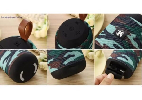 ⁦سماعة بلوتوث K37 صغيرة الحجم صوت ثلاثي الأبعاد – مكالمات – راديو اف ام – منفذ USB منفذ لكارت الميموري – شكل كلاسيكي متواقفة مع جميع الاجهزة لون جيشي⁩ - الصورة ⁦2⁩