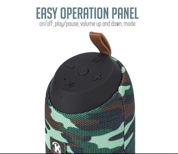 ⁦سماعة بلوتوث K37 صغيرة الحجم صوت ثلاثي الأبعاد – مكالمات – راديو اف ام – منفذ USB منفذ لكارت الميموري – شكل كلاسيكي متواقفة مع جميع الاجهزة لون جيشي⁩ - الصورة ⁦3⁩