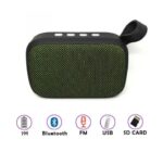 سماعة بلوتوث M5 صغيرة الحجم صوت ثلاثي الأبعاد – مكالمات – راديو Fm – منفذ USB – منفذ لكارت الميموري – شكل كلاسيكي متواقفة مع جميع الاجهزة لون أخضر