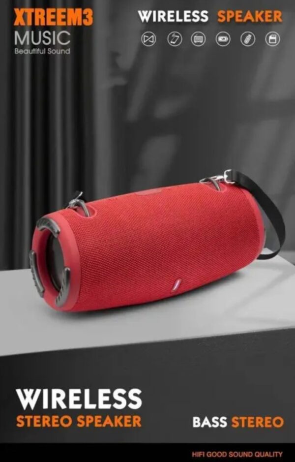 ⁦سماعة بلوتوث محمولة مع صوت ثلاثي الأبعاد – متوافق مع جميع الأجهزة – xtreme3 – أحمر⁩ - الصورة ⁦3⁩