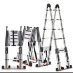 سلم الومنيوم تليسكوبي مستورد متداخل الاجزاء قابل للتعديل – طول 1.9 متر قابل للانحناء 360 درجة / موديل YT-ATM190