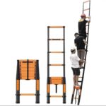 ⁦سلم فولاذ الكربوني تليسكوبي مستورد متداخل الاجزاء قابل للتعديل – طول 2.3 متر / موديل YT-CTS230⁩ - الصورة ⁦2⁩