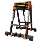 سلم فولاز كربوني تليسكوبي مستورد متداخل الاجزاء قابل للتعديل – طول 2.7 متر متعدد الجهات ( درجات سلم من الجانبين ) / موديل YT-CTA270