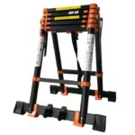 سلم فولاز كربوني تليسكوبي مستورد متداخل الاجزاء قابل للتعديل – طول 3.5 متر متعدد الجهات ( درجات سلم من الجانبين ) / موديل YT-CTA350