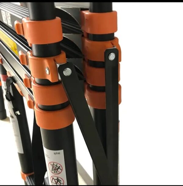 ⁦سلم فولاز كربوني تليسكوبي مستورد متداخل الاجزاء قابل للتعديل – طول 3.5 متر متعدد الجهات ( درجات سلم من الجانبين ) / موديل YT-CTA350⁩ - الصورة ⁦3⁩