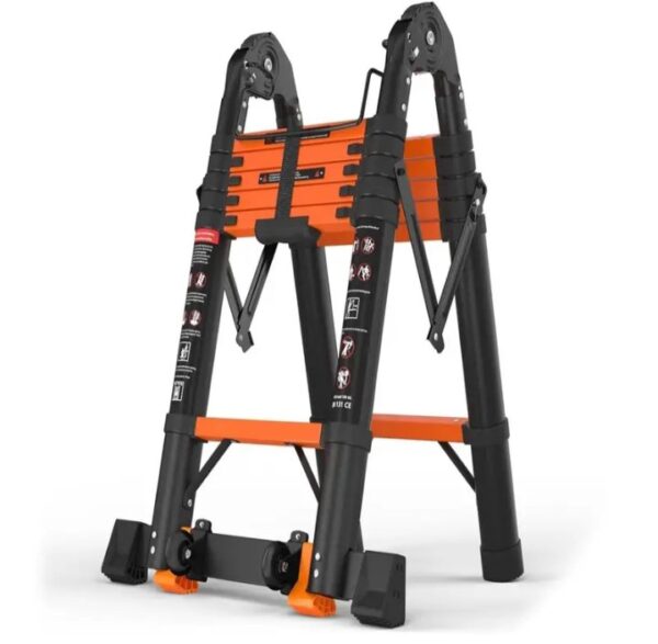 ⁦سلم فولاز كربوني تليسكوبي مستورد متداخل الاجزاء قابل للتعديل – طول 2.5 متر قابل للانحناء 360 درجة / موديل YT-CTM250⁩ - الصورة ⁦2⁩