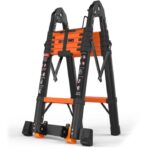 سلم فولاز كربوني تليسكوبي مستورد متداخل الاجزاء قابل للتعديل – طول 2.9 متر قابل للانحناء 360 درجة / موديل YT-CTM290