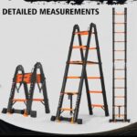 سلم فولاز كربوني تليسكوبي مستورد متداخل الاجزاء قابل للتعديل – طول 2.1 متر قابل للانحناء 360 درجة / موديل YT-CTM210