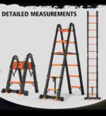 سلم فولاز كربوني تليسكوبي مستورد متداخل الاجزاء قابل للتعديل – طول 2.5 متر قابل للانحناء 360 درجة / موديل YT-CTM250