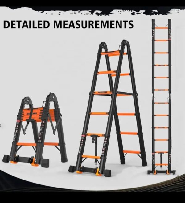 ⁦سلم فولاز كربوني تليسكوبي مستورد متداخل الاجزاء قابل للتعديل – طول 2.9 متر قابل للانحناء 360 درجة / موديل YT-CTM290⁩ - الصورة ⁦6⁩