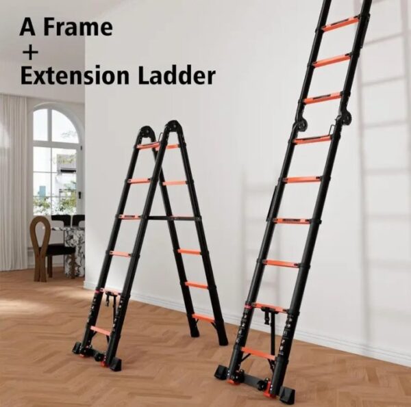 ⁦سلم فولاز كربوني تليسكوبي مستورد متداخل الاجزاء قابل للتعديل – طول 1.7 متر قابل للانحناء 360 درجة / موديل YT-CTM170⁩ - الصورة ⁦2⁩