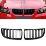 2 قطعة من الشبكة الامامية لسيارة BMW 5 Series F10 ( 10-17 ) / لون اسود لامع