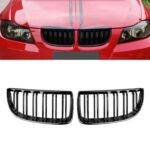 2 قطعة من الشبكة الامامية لسيارة BMW 3 Series F30 ( 13-19 ) / لون اسود لامع