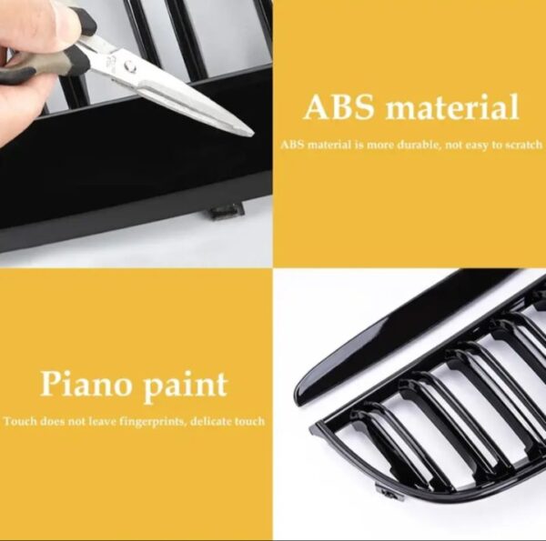 ⁦2 قطعة من الشبكة الامامية لسيارة BMW 5 Series F10 ( 10-17 ) / لون اسود لامع⁩ - الصورة ⁦2⁩