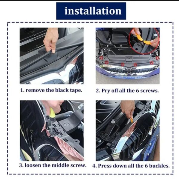 ⁦2 قطعة من الشبكة الامامية لسيارة BMW 3 Series F30 ( 13-19 ) / لون اسود لامع⁩ - الصورة ⁦4⁩