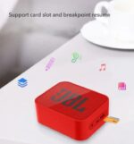 ⁦سماعة جي بي ال المحمولة بلوتوث وميكروفون وراديو FM ومكان لكارت الميموري متوافق مع الموبايل والكمبيوتر لون أحمر⁩ - الصورة ⁦6⁩