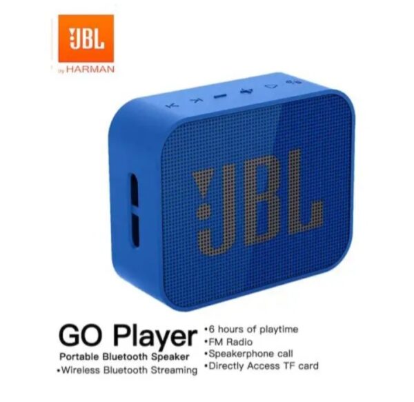 ⁦سماعة جي بي ال المحمولة بلوتوث وميكروفون وراديو FM ومكان لكارت الميموري متوافق مع الموبايل والكمبيوتر لون أزرق⁩ - الصورة ⁦3⁩