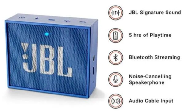 ⁦سماعة جي بي ال جو المحمولة بلوتوث وميكروفون متوافق مع الموبايل والكمبيوتر لون أزرق⁩ - الصورة ⁦2⁩