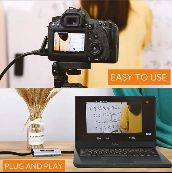 ⁦4K محول لابتوب من يو اس بي الي مخرج اتش دي ام اي – مايك – سماعة / مزود به مدخل اتش دي ام اي – موديل KJB5⁩ - الصورة ⁦6⁩