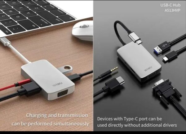 ⁦A513HVP موزع ويوو يو إس بي تايب C محول 5 في 1 متوافق مع اجهزة الماك⁩ - الصورة ⁦3⁩