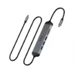 ⁦A521H موزع ويوو يو إس بي تايب C محول 5 في 1 مع كابل اطاله تايب سي للشحن 1.6 متر متوافق مع اجهزة الماك بوك⁩ - الصورة ⁦2⁩