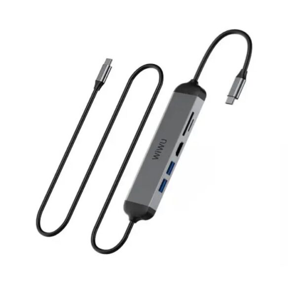 ⁦A521H موزع ويوو يو إس بي تايب C محول 5 في 1 مع كابل اطاله تايب سي للشحن 1.6 متر متوافق مع اجهزة الماك بوك⁩ - الصورة ⁦2⁩