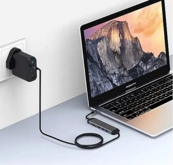 ⁦A521H موزع ويوو يو إس بي تايب C محول 5 في 1 مع كابل اطاله تايب سي للشحن 1.6 متر متوافق مع اجهزة الماك بوك⁩ - الصورة ⁦4⁩