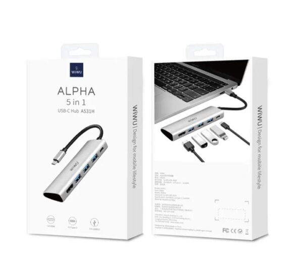 ⁦A531H موزع ويوو يو إس بي تايب C محول 5 في 1 متوافق مع اجهزة الماك بوك⁩ - الصورة ⁦3⁩