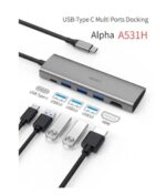 ⁦A531H موزع ويوو يو إس بي تايب C محول 5 في 1 متوافق مع اجهزة الماك بوك⁩ - الصورة ⁦2⁩