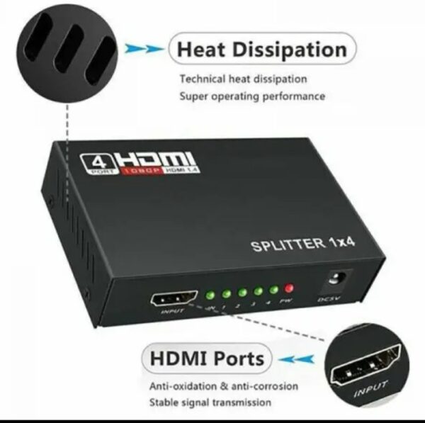 ⁦مقسم HDMI بـ4 منافذ بدقة 1080p⁩ - الصورة ⁦4⁩