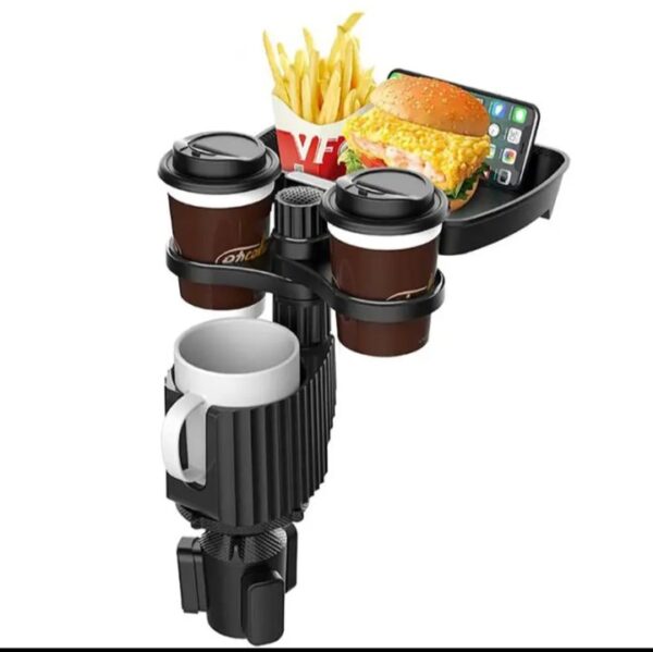 ⁦حامل أكواب للسيارة مزود بصينية طعام دوارة قابلة للفصل بالاضافة الي 2 فتحة كوب صغيرة وفتحة اكواب كبيرة / موديل CUP-A05⁩ - الصورة ⁦10⁩