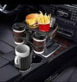 ⁦حامل أكواب للسيارة مزود بصينية طعام دوارة قابلة للفصل بالاضافة الي 2 فتحة كوب صغيرة وفتحة اكواب كبيرة / موديل CUP-A05⁩ - الصورة ⁦6⁩