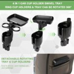 ⁦حامل أكواب للسيارة مزود بصينية طعام دوارة قابلة للفصل بالاضافة الي 2 فتحة كوب صغيرة وفتحة اكواب كبيرة / موديل CUP-A05⁩ - الصورة ⁦9⁩