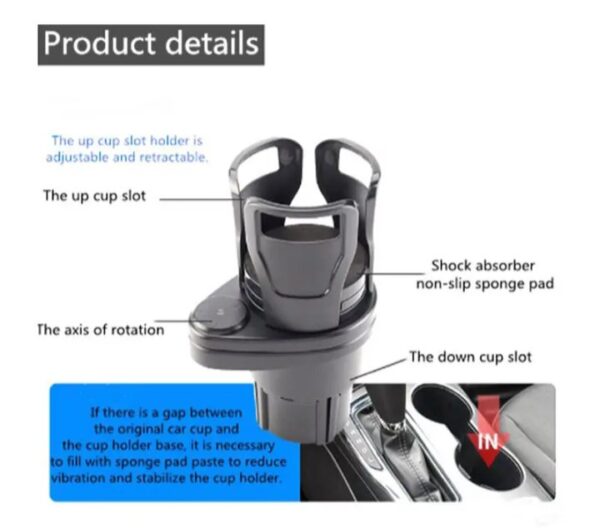 ⁦حامل اكواب للسيارة متعدد الوظائف – SB-1099⁩ - الصورة ⁦5⁩