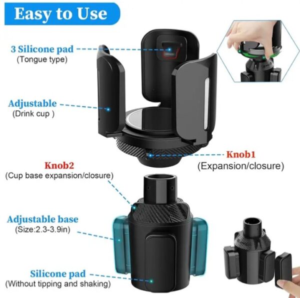 ⁦حامل الاكواب وزجاجات المياه يثبت في السيارة / موديل B14⁩ - الصورة ⁦6⁩