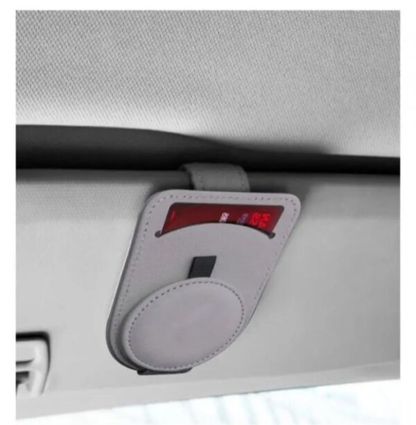 ⁦حامل النظاره والرخصة والكروت للسيارة يثبت في شماسة السيارة – 538 – لون رمادي⁩ - الصورة ⁦3⁩