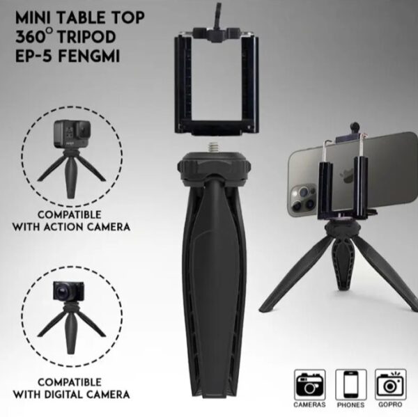 ⁦حامل ثلاثي ميني مع حامل مكتبي لاجهزة الموبايلات – EP5-360⁩ - الصورة ⁦5⁩