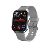 ساعة ذكية GTS تقوم بقياس نسبة الأكسجين في الدم و قياس نبطات القلب وضغط الدم وتنبيهات المكالمات والرسائل متوافق مع نظامي Android و IOS لون فضي