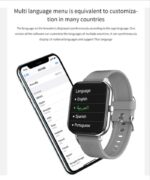 ⁦ساعة ذكية GTS تقوم بقياس نسبة الأكسجين في الدم و قياس نبطات القلب وضغط الدم وتنبيهات المكالمات والرسائل متوافق مع نظامي Android و IOS لون فضي⁩ - الصورة ⁦4⁩