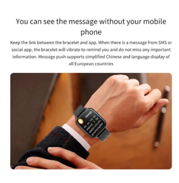 ⁦ساعة ذكية GTS تقوم بقياس نسبة الأكسجين في الدم و قياس نبطات القلب وضغط الدم وتنبيهات المكالمات والرسائل متوافق مع نظامي Android و IOS لون فضي⁩ - الصورة ⁦8⁩