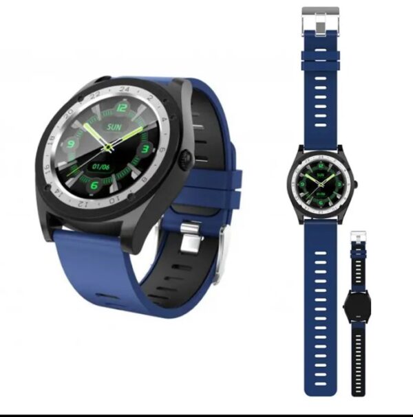 ⁦ساعة ذكية M10s تقوم بقياس درجة حرارة الجسم ونسبة الأكسجين في الدم و قياس نبطات القلب وضغط الدم وتنبيهات المكالمات والرسائل متوافق مع نظامي Android و IOS لون أزرق⁩ - الصورة ⁦3⁩