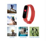 ⁦ساعة ذكية M5 احدث اصدار تعمل باللمس متوافقة مع Android و iOS – أحمر⁩ - الصورة ⁦3⁩