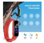 ⁦ساعة ذكية M5 احدث اصدار تعمل باللمس متوافقة مع Android و iOS – أحمر⁩ - الصورة ⁦5⁩