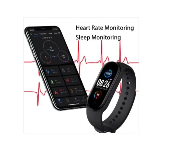 ⁦ساعة ذكية M5 احدث اصدار تعمل باللمس متوافقة مع Android و iOS – أزرق⁩ - الصورة ⁦2⁩