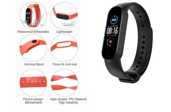 ⁦ساعة ذكية M5 احدث اصدار تعمل باللمس متوافقة مع Android و iOS – أسود⁩ - الصورة ⁦4⁩