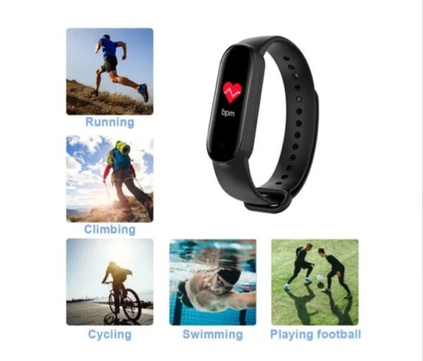 ⁦ساعة ذكية M5 احدث اصدار تعمل باللمس متوافقة مع Android و iOS – أسود⁩ - الصورة ⁦6⁩